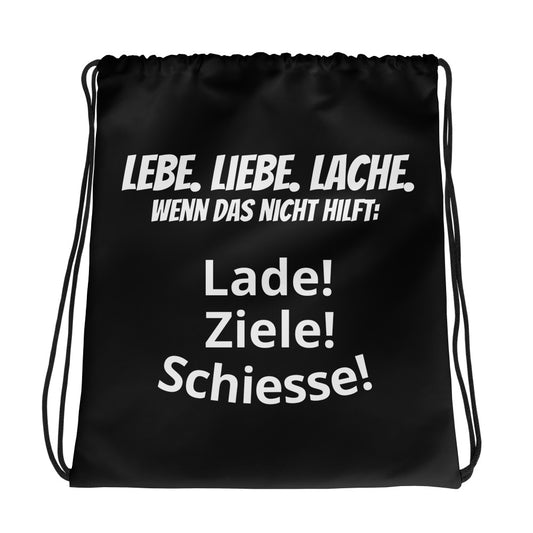 Turnbeutel "Lebe! Liebe! Lache!"