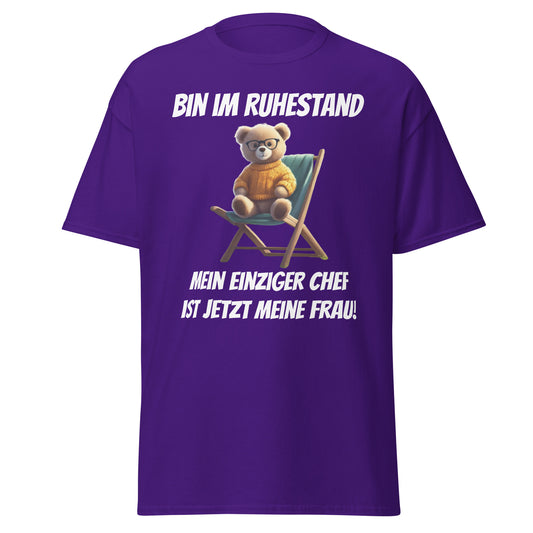 Klassisches T-Shirt " bin im Ruhestand" Vorderdruck