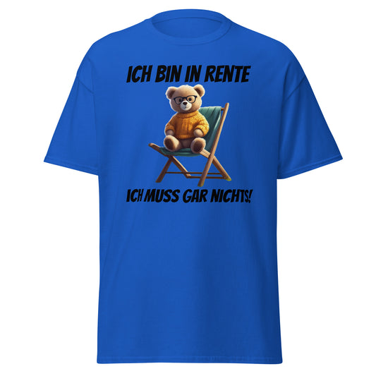 Klassisches T-Shirt " Ich bin in Rente" Vorderdruck