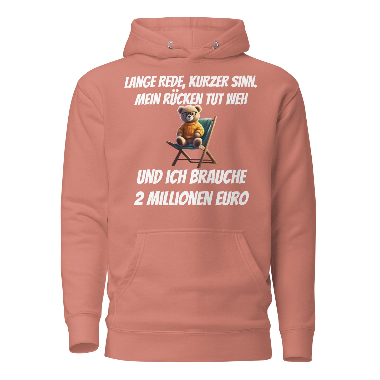 unisex Hoodie " Lange Rede Teddy" Vorderdruck