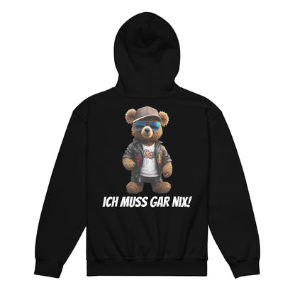 Kinder Hoodie "Ich muss Gar nix !" Rückendruck