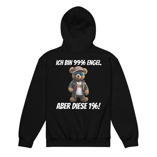 Kinder Hoodie " Ich bin 99% Engel" Rückendruck